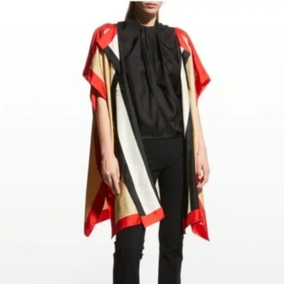 BURBERRY Mulberry Silk Twill Cape